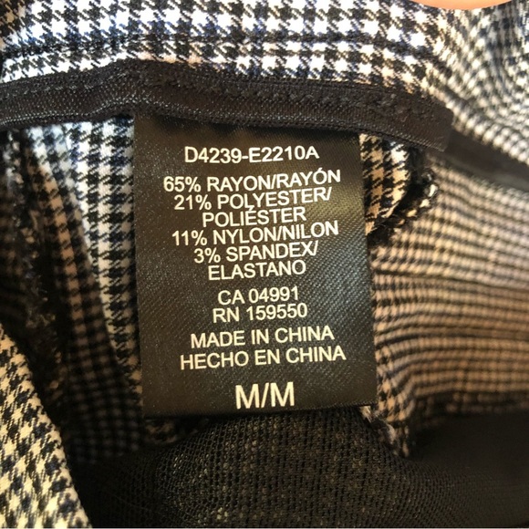 Hilary Radley pull on super stretch houndstooth black and white check pant M - Picture 7 of 7